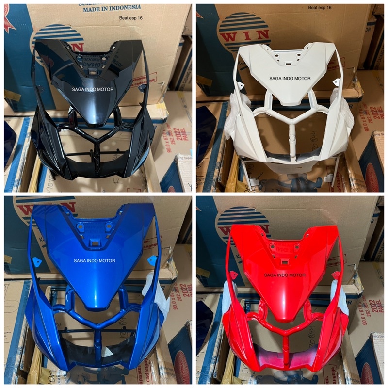 Tameng Tebeng Dasi Dada Panel Cover Lampu Depan Beat Eco 2016 2017 2018 2019 Hitam Biru Merah Putih 