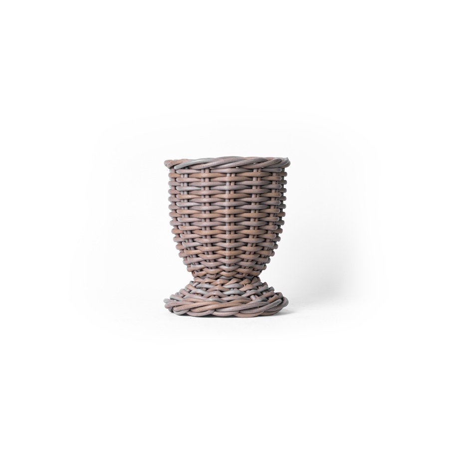 Pot Oak Pedestal Basket in Bright Grey - Double Xtra Small