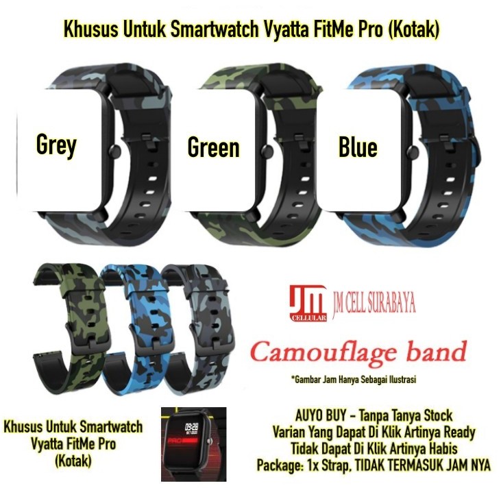 Strap Vyatta FitMe Pro (Kotak) - Tali Jam Tangan Model Camo Army