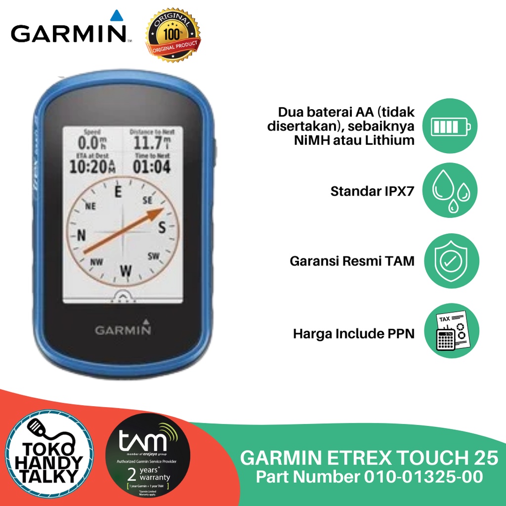 GARMIN ETREX TOUCH 25 WORLDWIDE 010-01325-00 NEW ORIGINAL GARANSI RESMI TAM