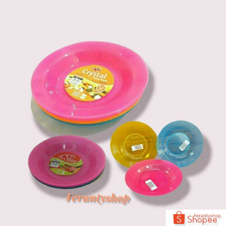 Piring makan plastik 7 inch kh 12 pcs