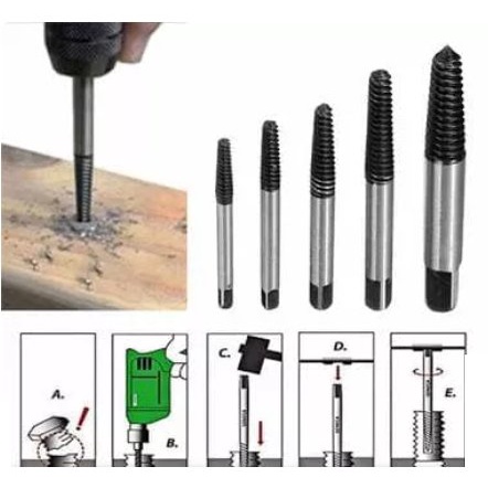 PROMO Screw Extractor Set 5pc K55 Tap Balik alat tap bolak balik baut tap mur tap mata bor tap PALING MURAH MASEHH