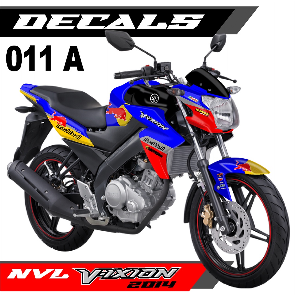 Decal Sticker - Dekal Stiker Yamaha Vixion NVL 2014 Fullbody Design REDBULL MotoGp - 011