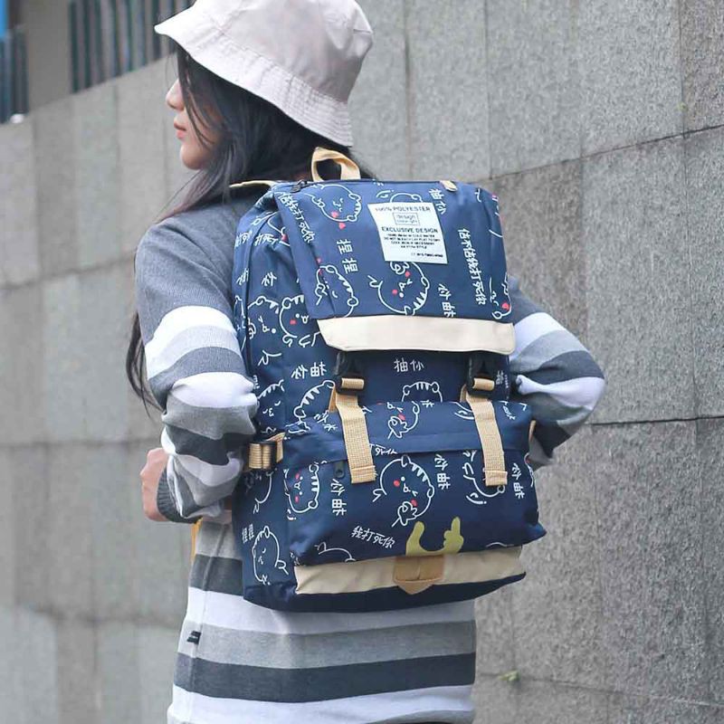 Tas Backpack Wanita Ransel Punggung Sekolah Anak Cewek Korean Style Bahan Premium