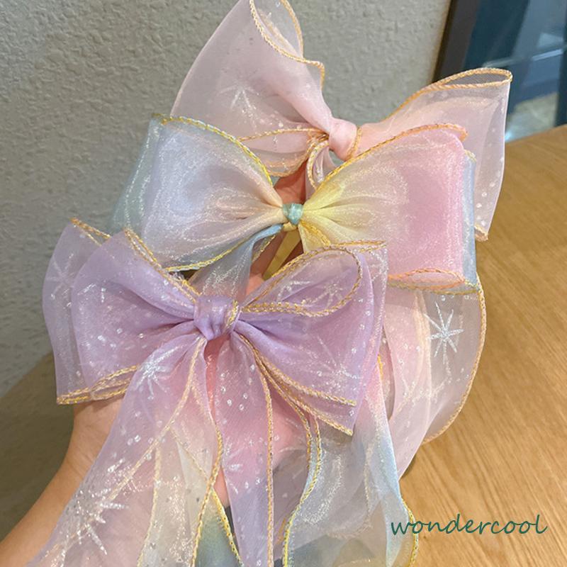 Ponytail Braids Girl Hair Dekorasi Bintang Berwarna -warni Busur Busur Rambut Perhiasan -Won