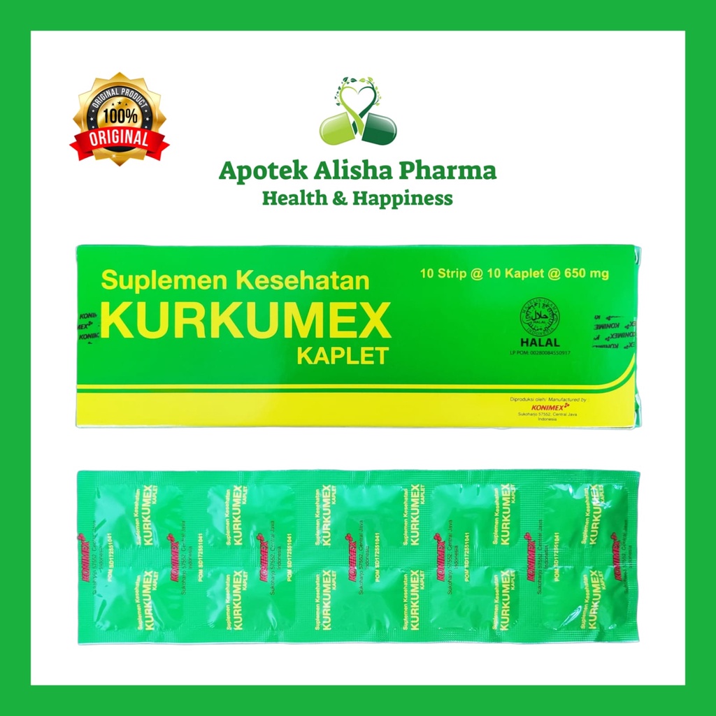 Kurkumex Kaplet(Strip 10tablet)-Kurkumek Tablet Suplemen Penambah Nafsu Makan