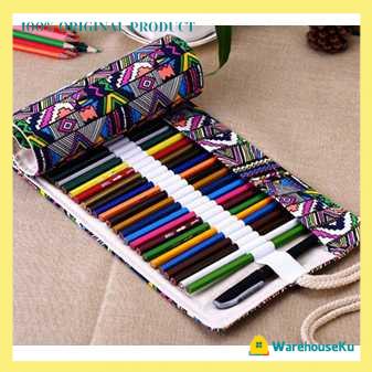 

Bohemian Tas Pensil Gulung Canvas 48 Slot 20.5x55cm