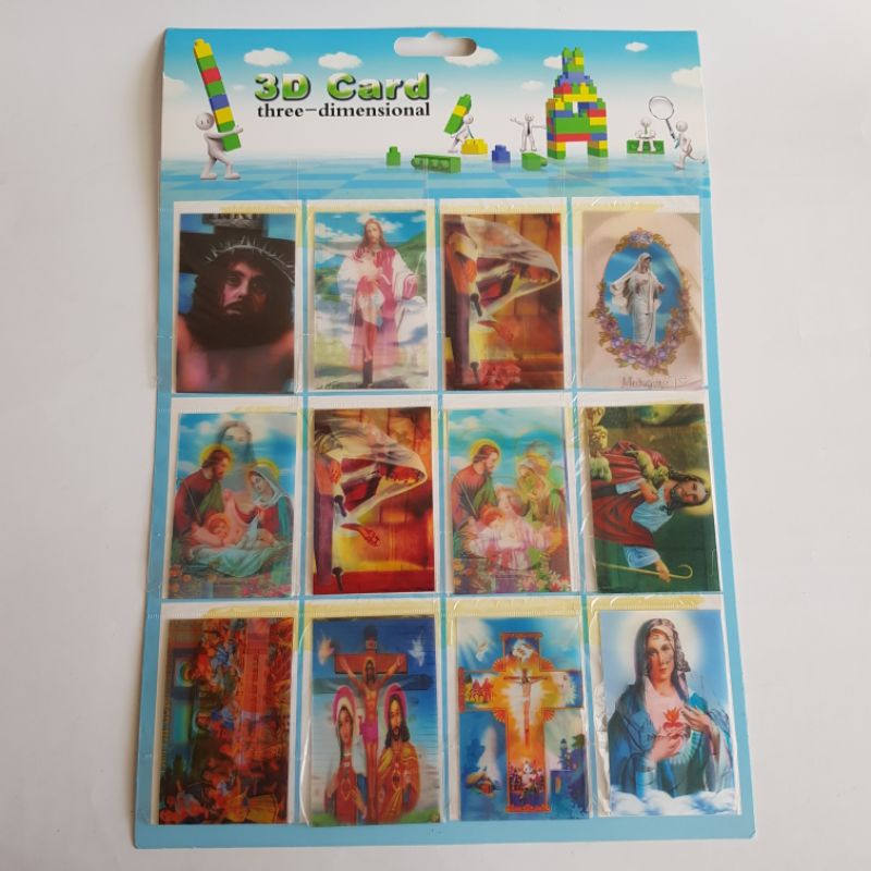 Kartu 3D gambar Yesus Maria Keluarga Kudus