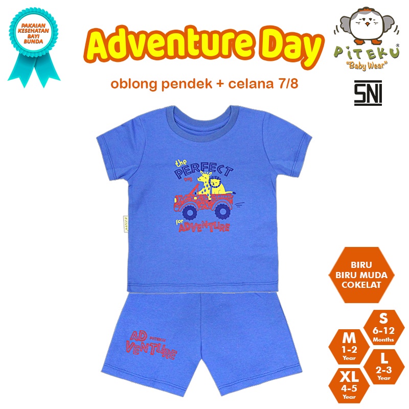 PITEKU SETELAN OBLONG PENDEK ADV DAY V2 OBPD 2-3Y