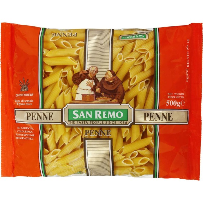 

Pasta-Aneka- San Remo Penne Pasta/ Pasta Penne 500 Gr -Aneka-Pasta.
