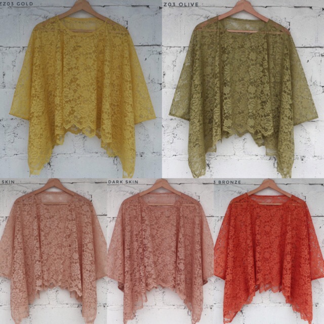 Cape Brukat Azz03 25 Warna / Outer Tanpa Lengan untuk Kondangan / Kondangan Kekinian / Kebaya Modern