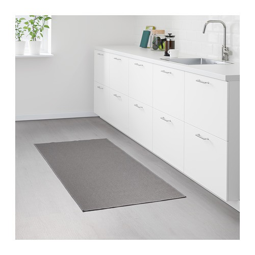 SOLLINGE Karpet anyaman datar abu abu