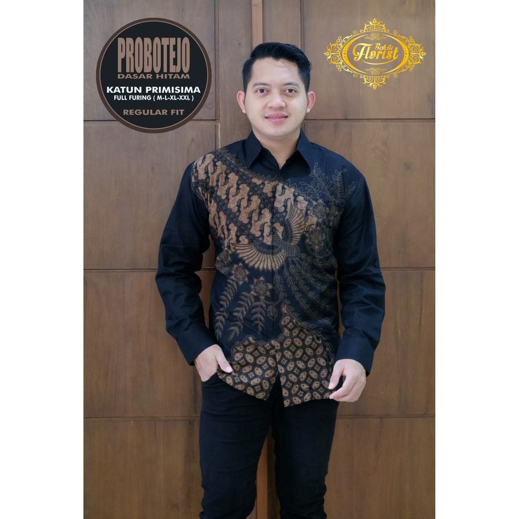 PROBOTEJO Kemeja Batik Pria Full Furing Bahan Katun Halus Primisima