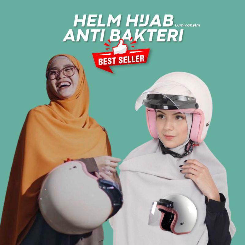 Helm Bogo Retro Wanita White Half Face Pastel Cewek Cewe Perempuan Dewasa SNI Sada Rosa Original