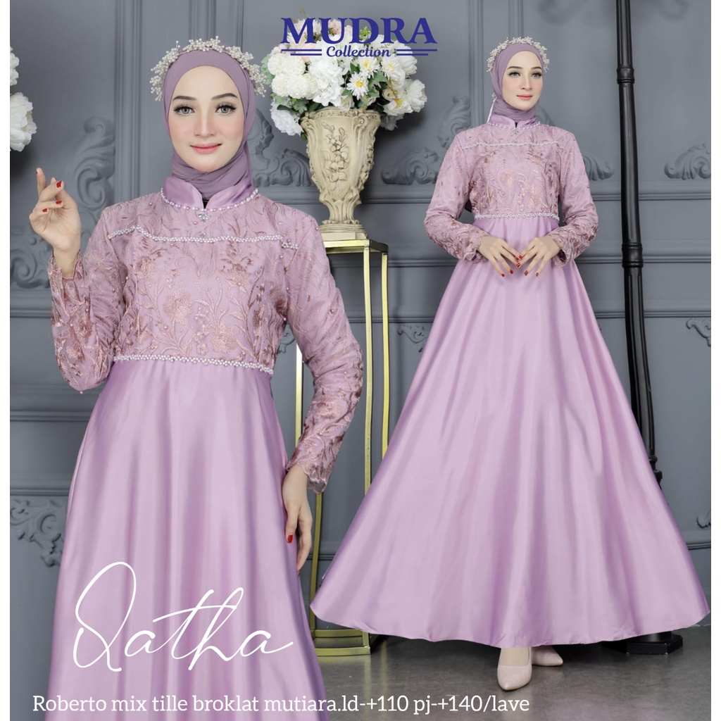 QATHA DRESS GAMIS BRUKAT ORI BY MUDRA HIJAB