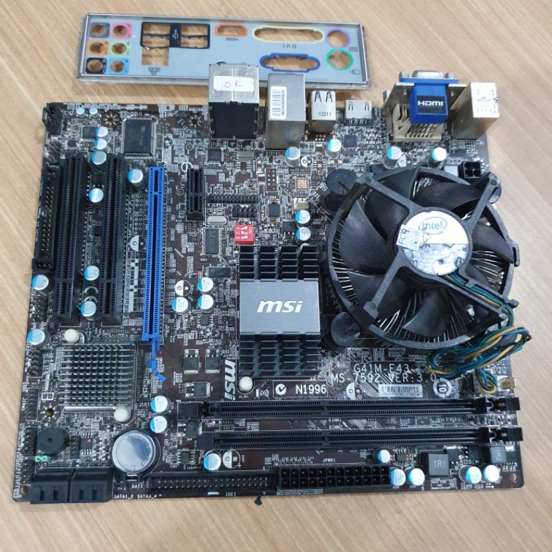 Paket Mobo G41 MSI Ddr3 plus Core2duo E7xxx + Fan Cooler