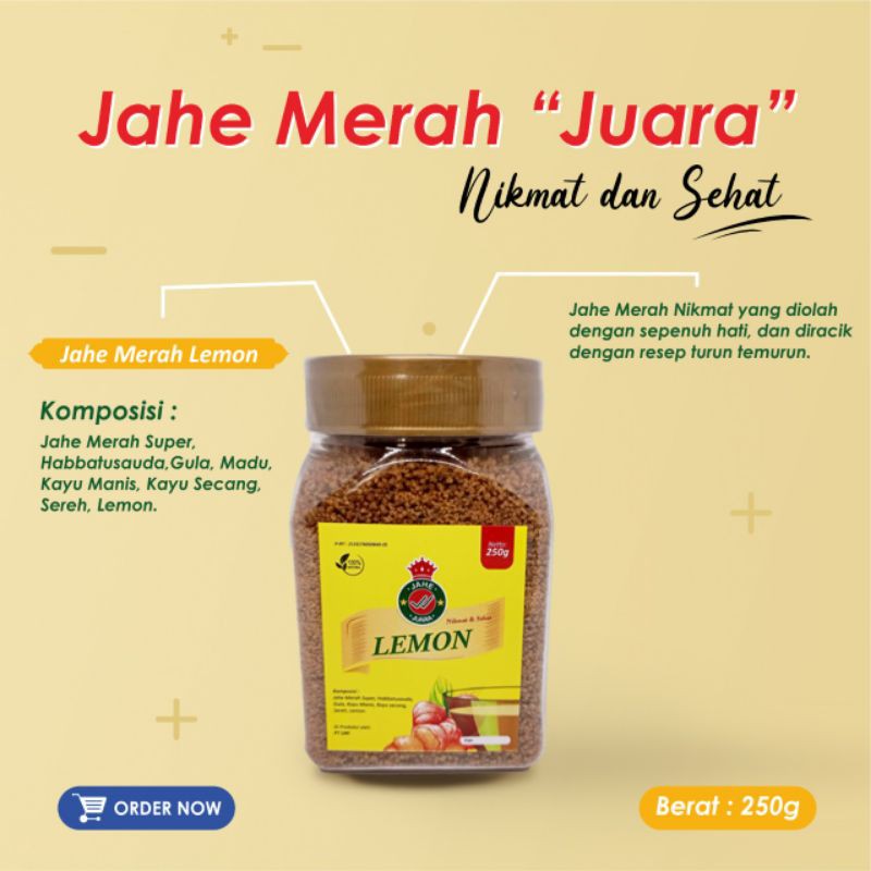 

Jahe merah juara,lemon 250g