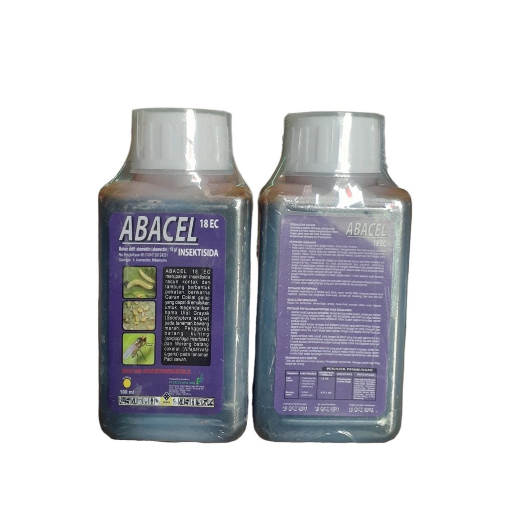 Abacel 18 EC 100ml Insektisida Kontak Obat Pestisida Abamektin Hama Trip Trips Ulat Grayak Stadium Demolish Agrimec Avjunsu