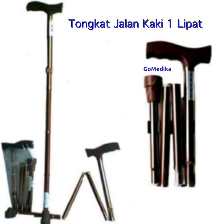 Tongkat Kaki 3 / Tongkat Kaki 1  Orang Tua Lurus / Lipat Lipat / kaki 4