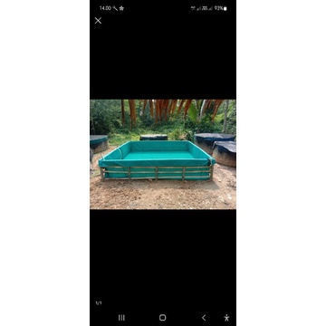 kolam terpal kotak ukuran 6 x 4 x 1. bahan orchid