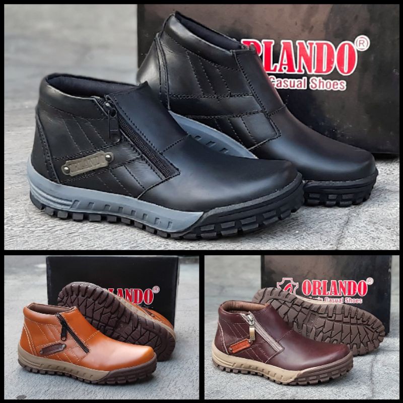 Sepatu boot kulit Orlando