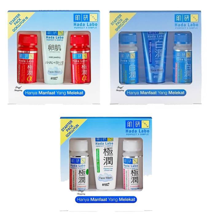 HADA LABO Starter Pack Gokujyun Shirojyun Gokujyun Alfa Essence | Paket Hadalabo Travel Pack