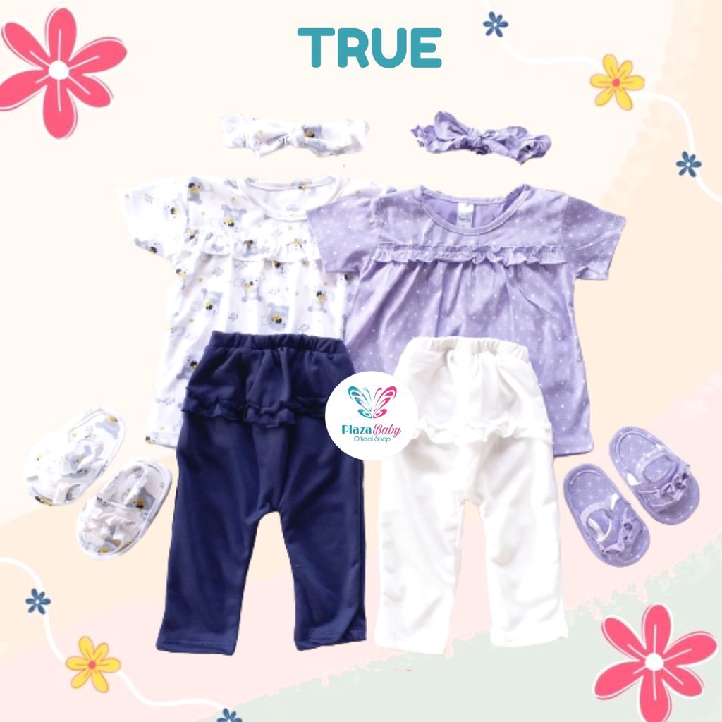 Plazababyku MX TRUE SET SANDAL setelan bayi motif bunga yang lucu free headband + sandal PART4