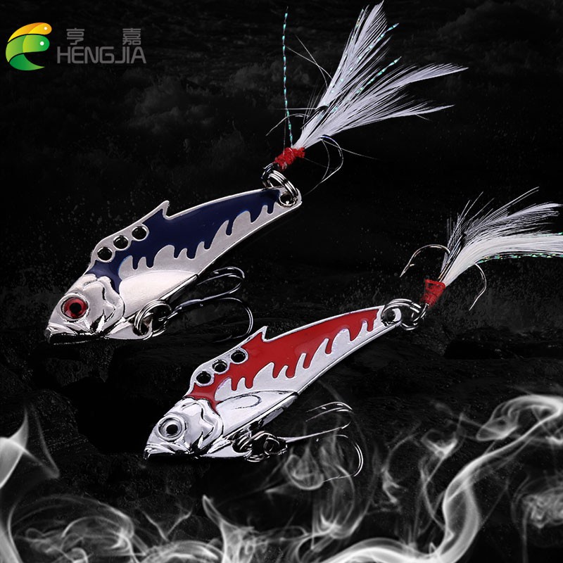 HENGJIA 10pcs 5cm/8.2g VIB umpan pancing  sequin swimbait metal ikan bass bait ikan fishing lure