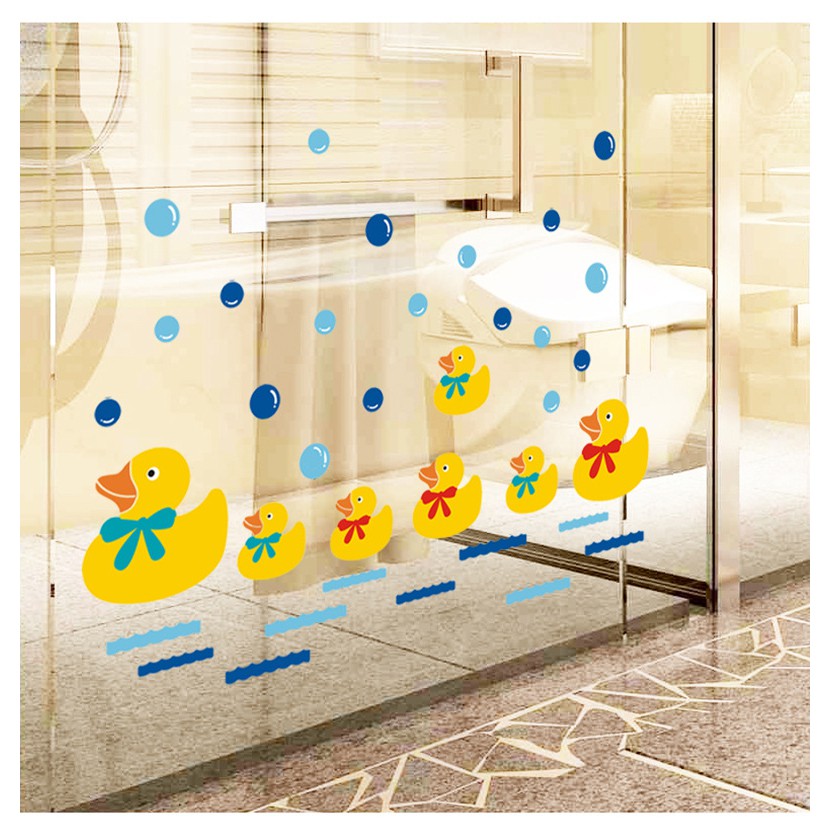 RELIZA WALL STICKER BEBEK 45X60CM DUCK KAMAR MANDI IKAN STIKER DINDING TOILET