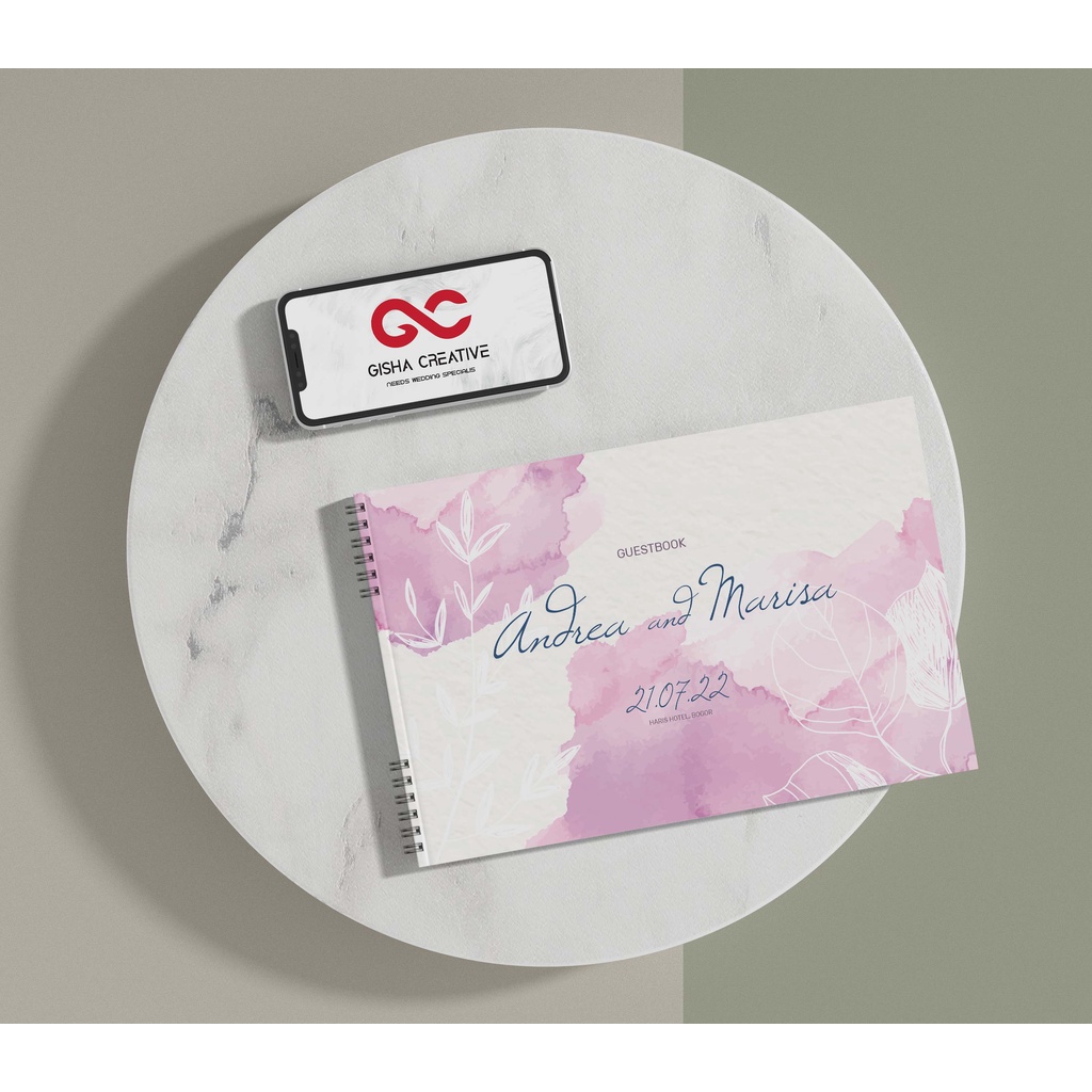 BUKU TAMU PERNIKAHAN HARD COVER & SOFT COVER DESIGN CUSTOM JILID SPIRAL MURAH DEPOK