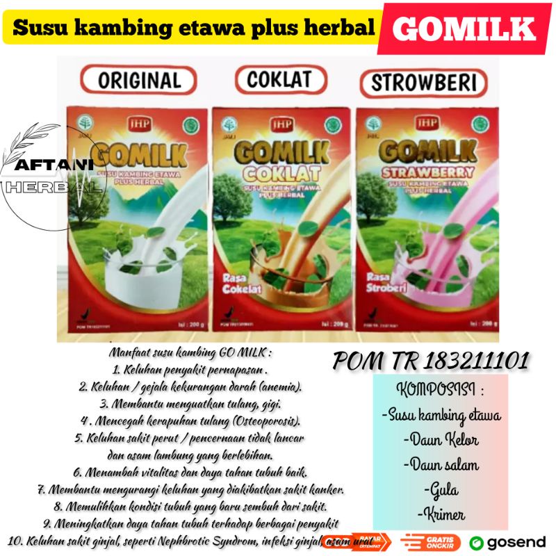 

susu kambing etawa GO MILK | susu kambing plus herbal - TBC - asma - anemia - osteoporosis