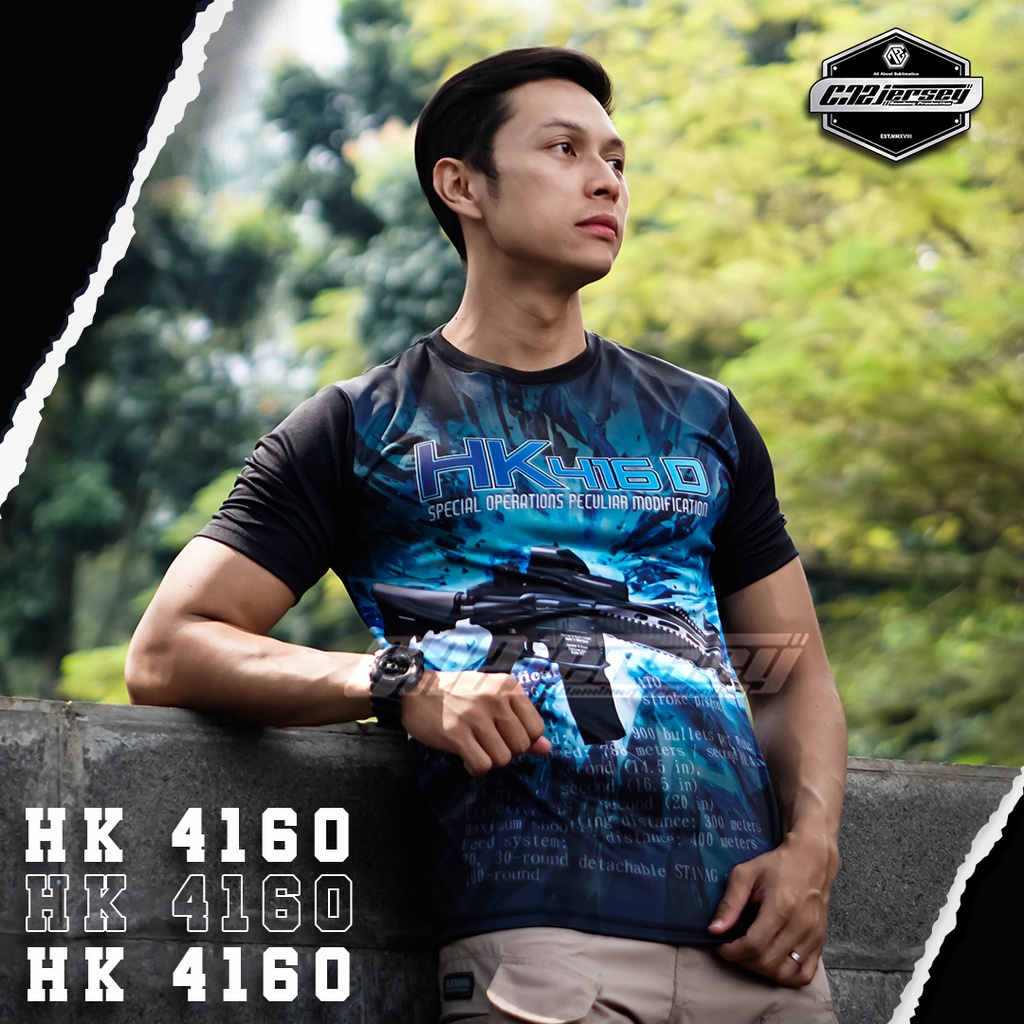 KAOS TNI T-SHIRT ARMY SINGELPRINT HK416D SUBLIME JERSEY BANDUNG #1