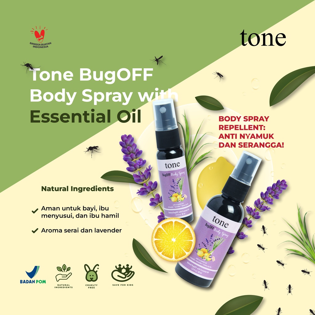 Jual Tone BugOFF Body Spray with Essential Oil Spray Anti Nyamuk