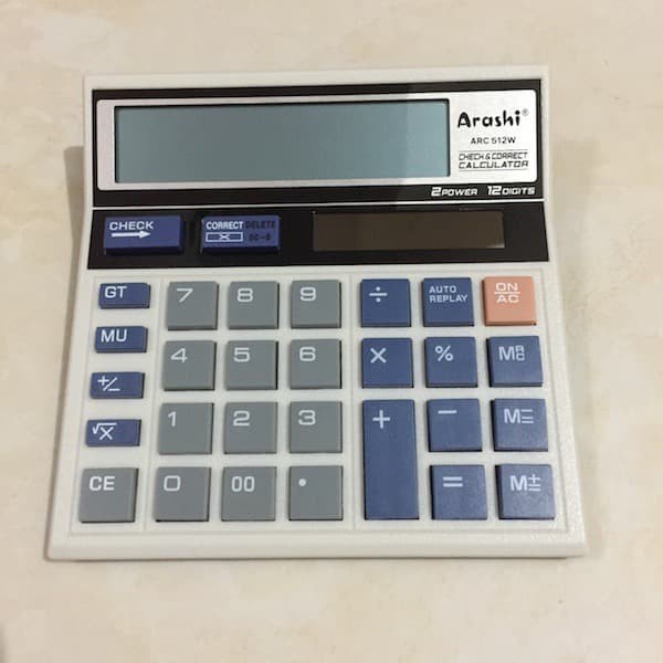 Arashi Kalkulator Calculator ARC 512W PUTIH 12 Digit Layar Besar