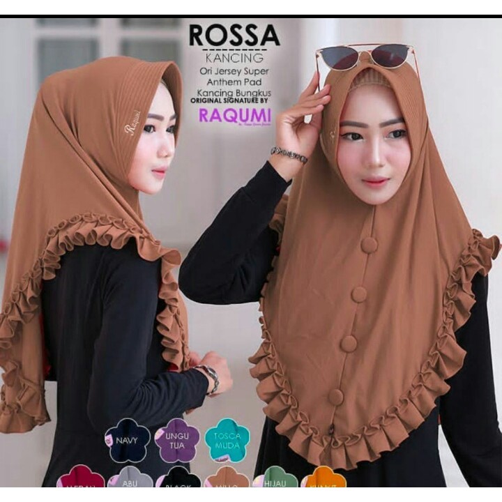 JILBAB INSTAN REMPEL ROSA JERSEY AIRIS MURAH