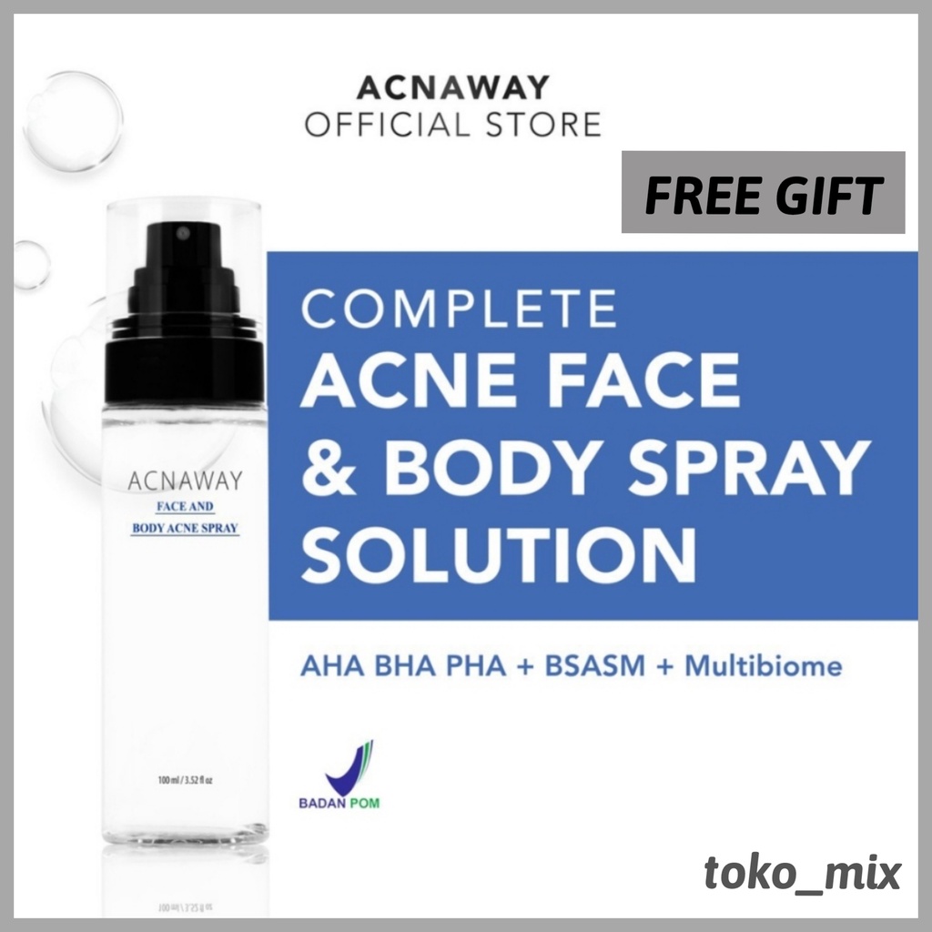 ACNAWAY Acne Face and Body Spray AHA BHA PHA + BSASM + Multibiome | Facial Mist | Acnaway Spray