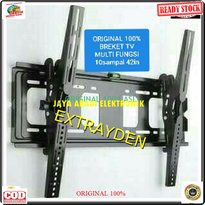 G186 ORIGINAL 22 - 42 BRACKET TV TEMBOK DINDING BREKET TELEVISI LED LCD UNIVERSAL PENGAMAN GANTUNGAN PENOPANG FLEXSIBEL STAND FULL PLAT BESI FLEXSIBLE HOLDER TEMPAT GANTUNG TIANG PPENYANGGA TIANG PEGANGAN WAL MOUNT DINDING MULTI WALL G186  original breket
