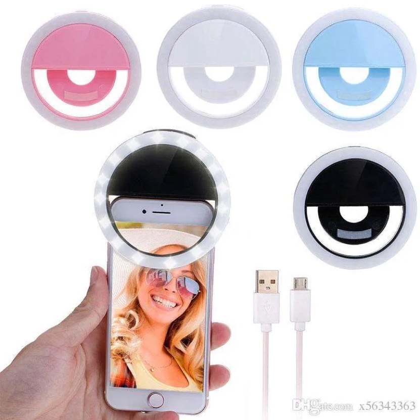 LAMPU FOTO MINI RING LIGHT SELFIE 36 LED RECHARGE USB