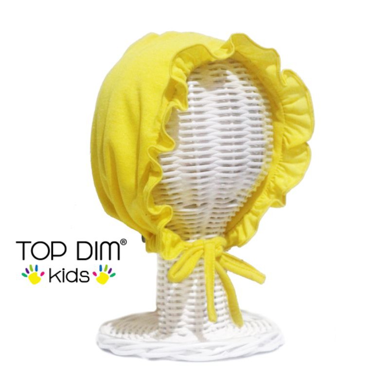 Topdimkids Topi Bonet Ruffle Bonet Topi Noni Bonet Renda Topi Bayi Aksesoris Anak Bayi Polos Basic-Lemonade
