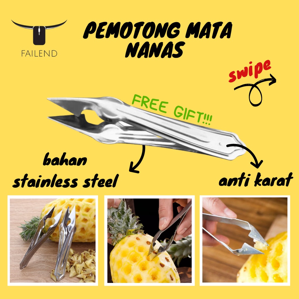 Alat Pembersih Pengupas Mata Nanas Bahan Stainless Steel