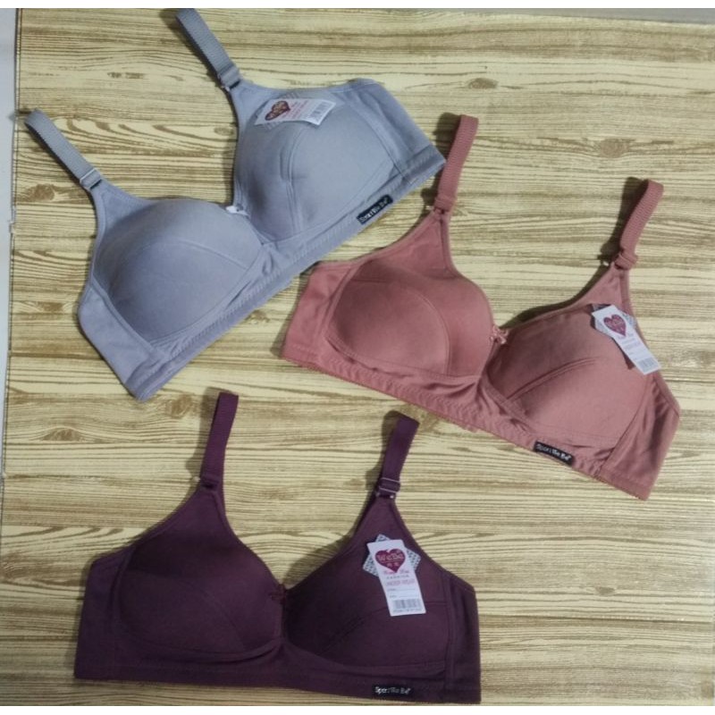BH BRA KAIT 3 SPORT BUSA TIPIS Non Kawat Bodyfit Katun Kait 3 Sport Bra Wanita Cewek Remaja Dewasa B