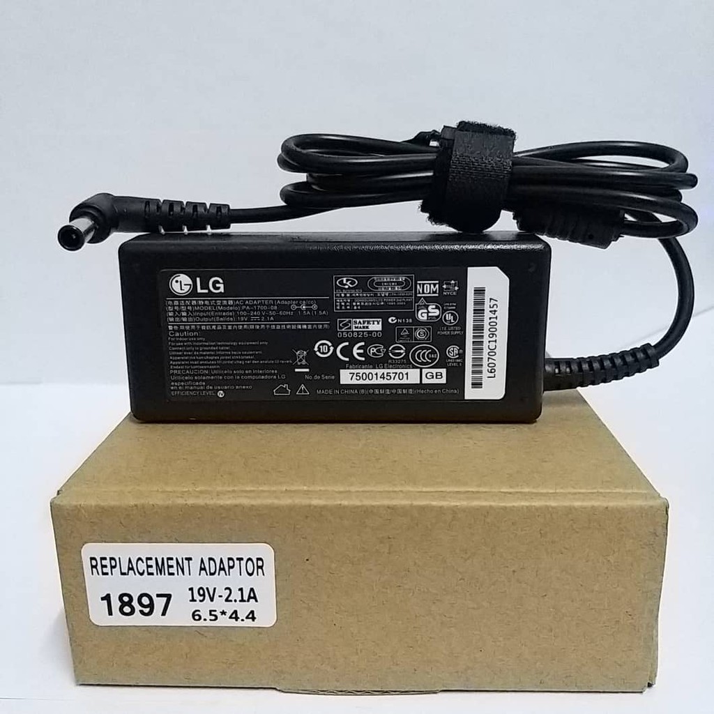 [ORIGINAL]Adaptor LED LCD Monitor / TV LG 19V  1.7A 1.6A - Jarum BONUS KABEL POWER