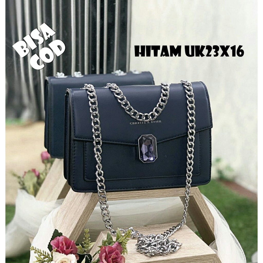 Tas Slempang Wanita Tas Bahu Sling Bag Model Kunci Berlian