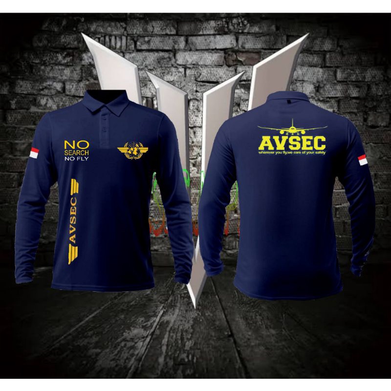 kaos avsec polo lengan panjang