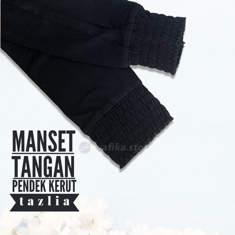 Tazlia - Manset Tangan Kerut Pendek - Manset Tangan Smoke Wanita Muslimah