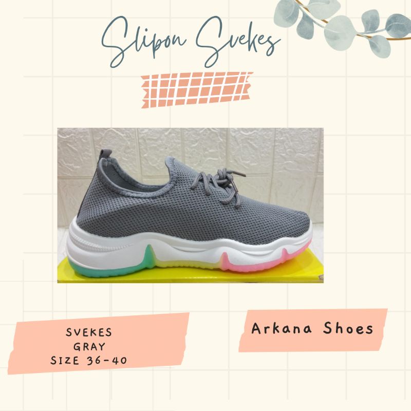 SVEKES SEPATU TALI GRAY IMPORT