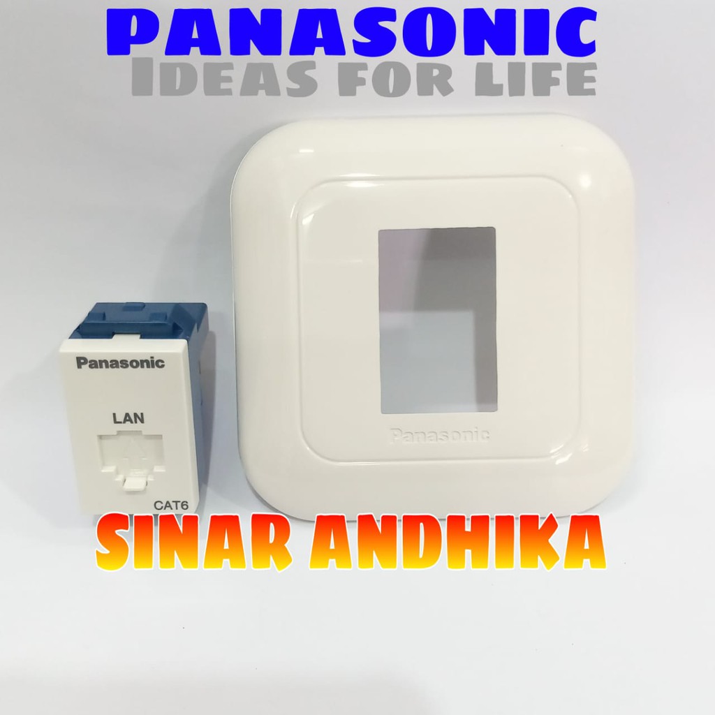 MODUL / JACK DATA CAT 6 + FRAME PUTIH PANASONIC WEJ 78019+WEJ 24886