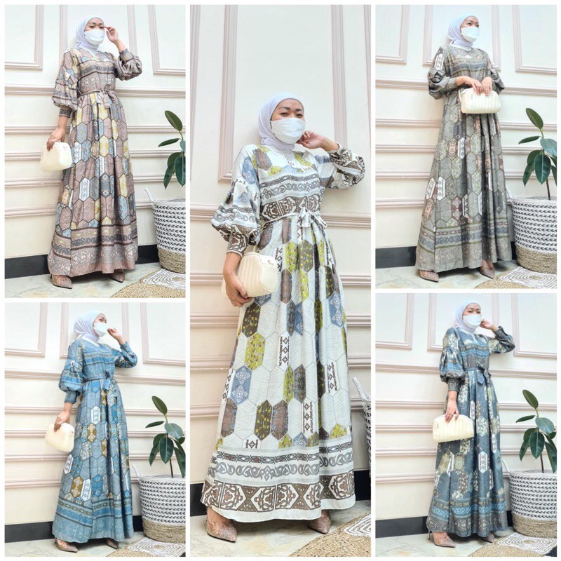 New Maxy lengan balon hits / maxy dress bumil busui
