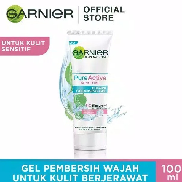 Garnier Pure Active SENSITIVE Anti Acne Cleansing Gel | FACIAL WASH - 100 ml