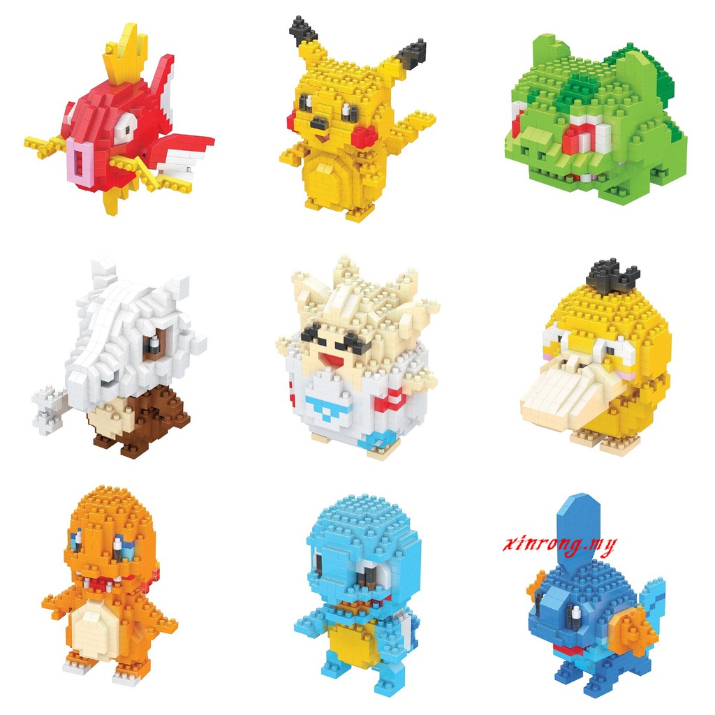 40jenis Pokemon Lego Mini Building Block brain game Diy Diamond Nano Block Lego Mainan Hadiah Untuk Anak Laki-Laki